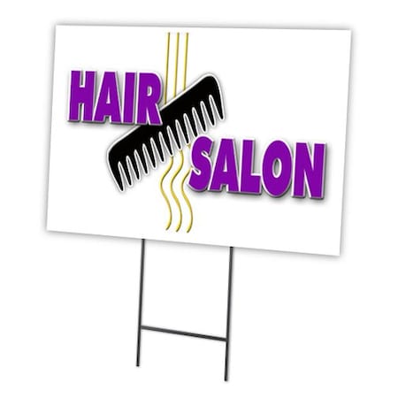 Hair Salon Yard Sign & Stake Outdoor Plastic Coroplast Window
